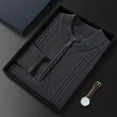 100% Cashmere Ribbed Half Zip