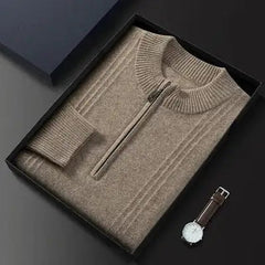 100% Cashmere Ribbed Half Zip